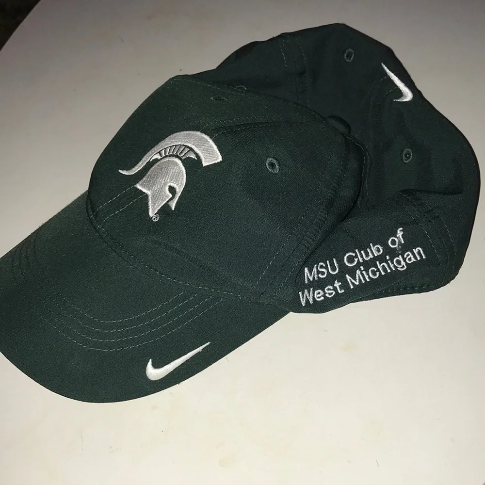 Nike Golf Mens Dark Green Michigan State MSU Spartans Baseball Cap Hat Strapback